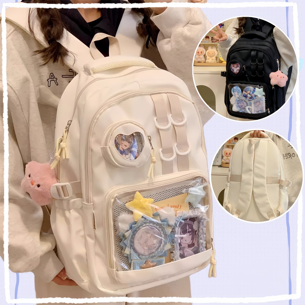 Tas Ransel Jepang/Ransel Transparan Wanita/Tas Sekolah Transparan Lucu Anak Wanita Perempuan/Tas Ran