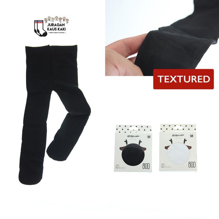 Stocking Bayi Anak Polos Motif Tebal Impor Baby Kids Legging Tights - Mata Hitam, S