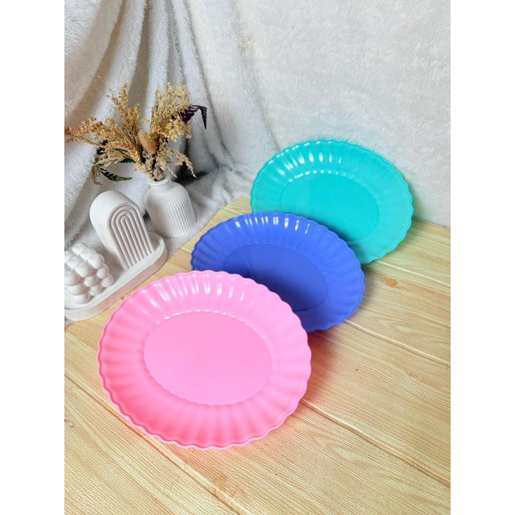 (12 PCS) PIRING KERANG - PIRING OVAL PLASTIK - PIRING SAJI BENTUK OVAL SEPERTI KERANG