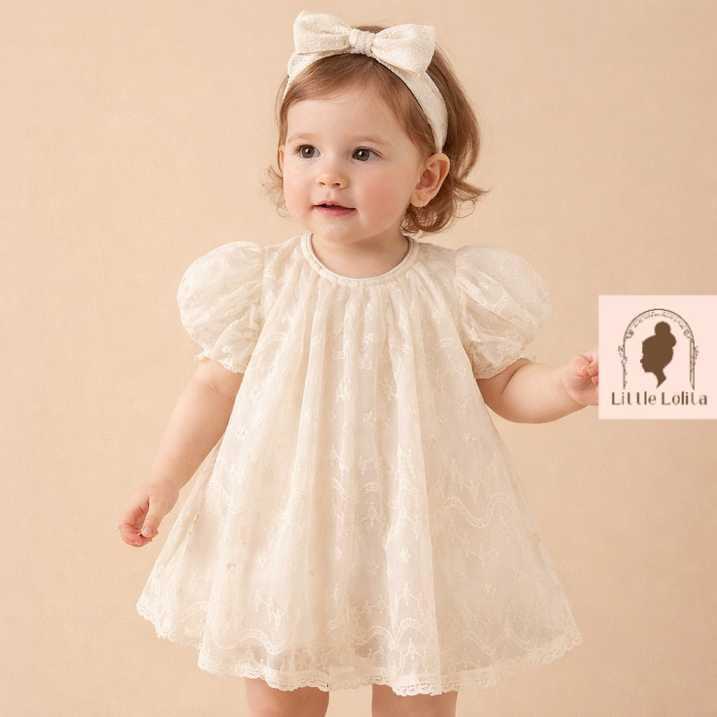 Dress Bayi Premium YOLANDA - Gaun baby Newborn Baju pesta Perempuan Aqiqah Manyue Baptis