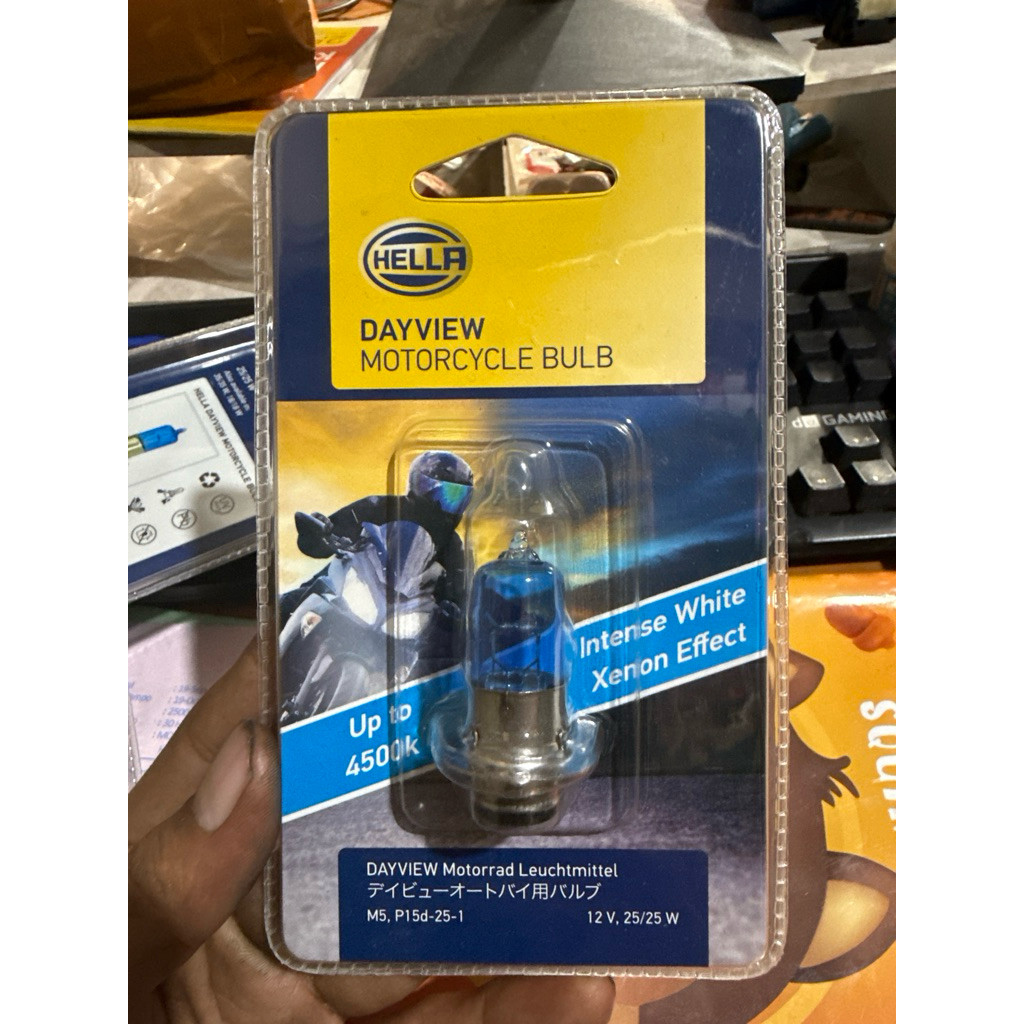 BOHLAM HALOGEN LAMPU MOTOR HELLA H5 4500K 12V 25W