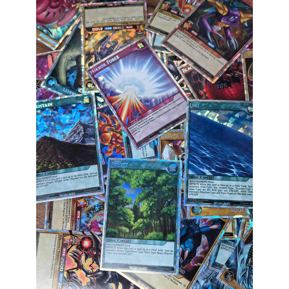 Y 72Pcs New YU GI OH RUSH DUEL Cards Classical Duel Monster Collection Red&Blue eyes yugioh shiny Ho