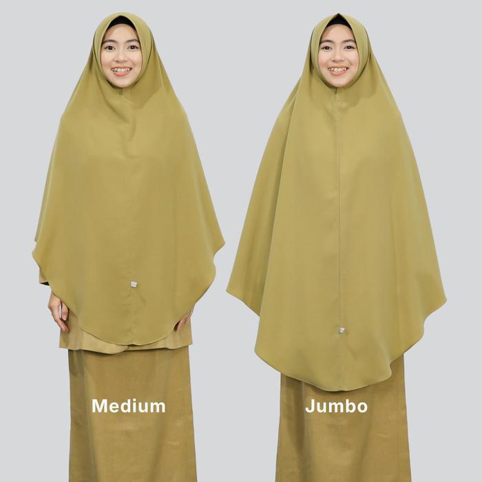 Bergo Khimar Warna Khaki PNS / ASN - Jilbab PNS Syar'i - Busana Muslimah by Hijab Hayuri - Bergo Med