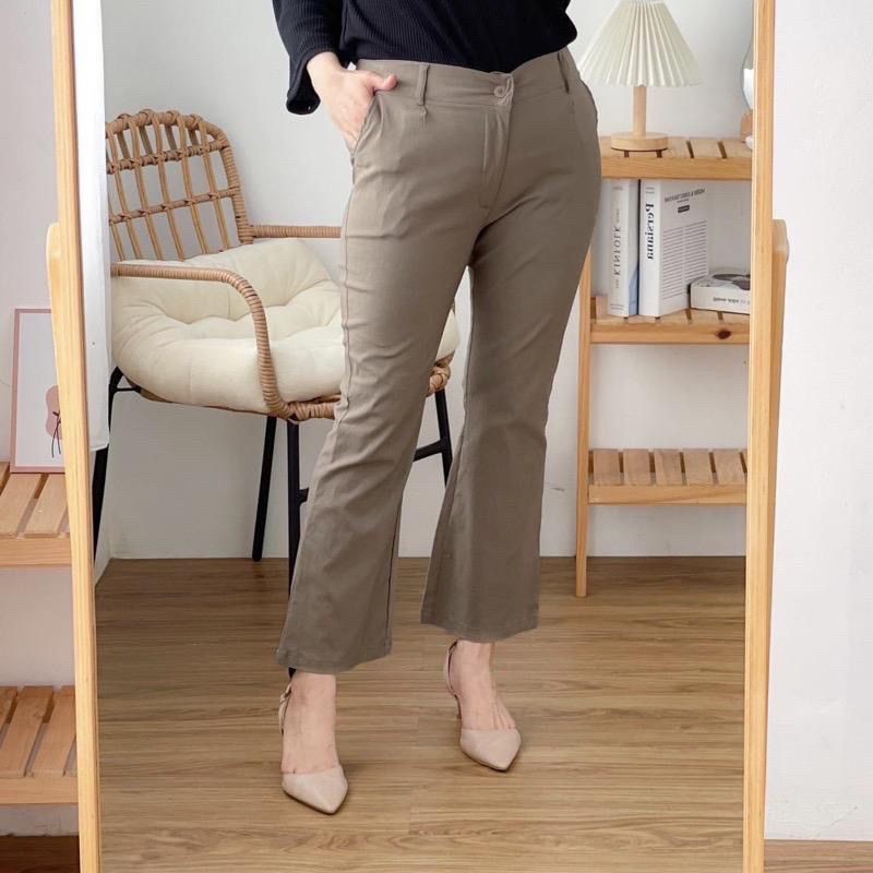 LOWESHOP Celana Cutbray combed Stretch/Celana chinos/ Celana Panjang Wanita//Cutbray Wanita//Cutbray