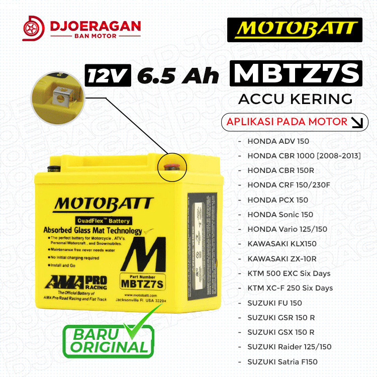 AKI KERING MOTOBATT MBTZ7S AKI SIAP PAKAI ACCU MOTOR RACING NMAX NEW AEROX PCX CCA BESAR ORIGINAL