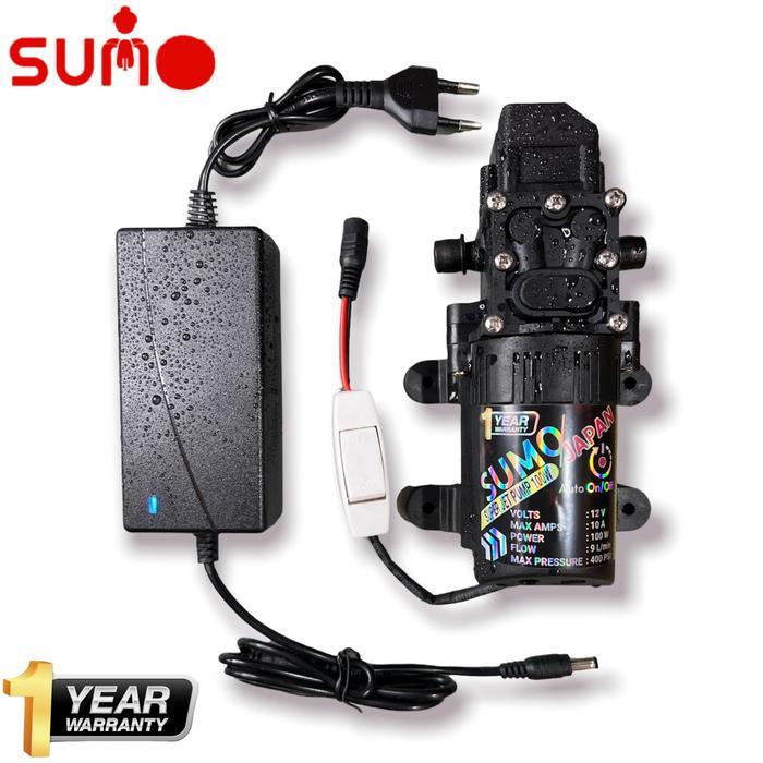 Paket Pompa Air Sumo JAPAN +400psi DC & Adaptor 10Ampere Dinamo