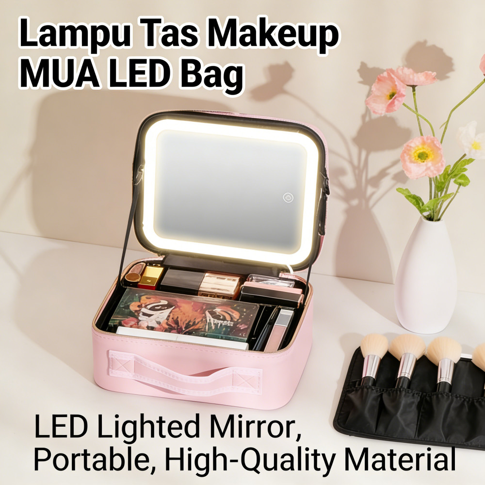 Case Beauty Bag LED Tas Makeup Tas Makeup Lampu / Tas Makeup LED MUA Bag Beauty / Beauty Case Tas La
