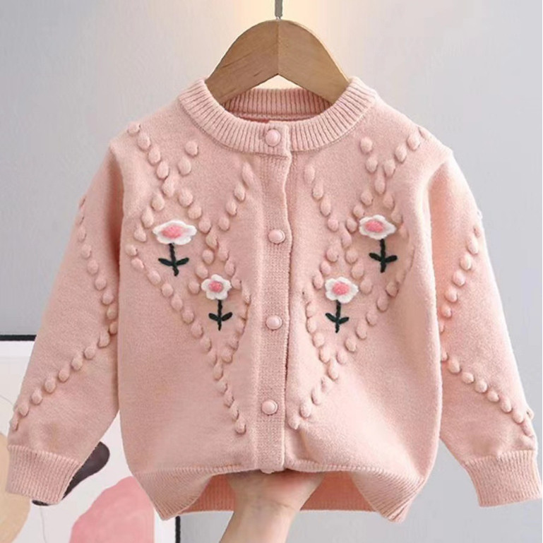 SLIDEBAR Kardigan Anak Perempuan Tebal  / Sweater Outer Anak Cewek Halus Lembut / Baju Rajut Anak Pe