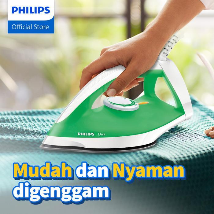 ProElektrik PHILIPS Dry Iron GC122 Setrika - GC-122 Garansi resmi GC 122 - GC122/77 Hijau