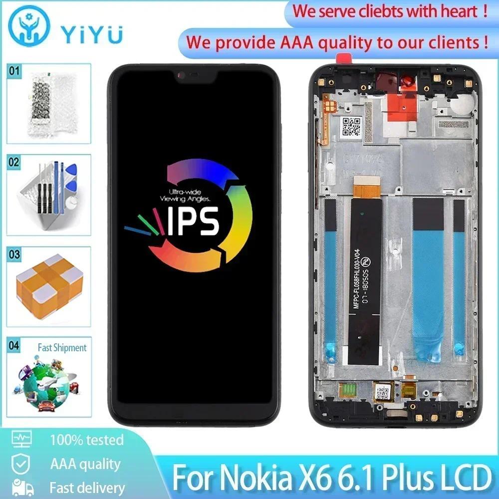 5.8“ Original IPS LCD For Nokia X6 6.1 Plus splay Tou Screen gitizer Replacement Module For For Noki