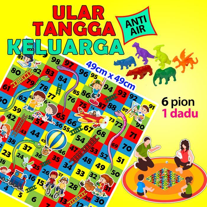 Ular Tangga  6 Pion, Ludo 6 Orang, Halma Anti Air Balapan Hewan Block Tower Game Permainan - ULAR TA