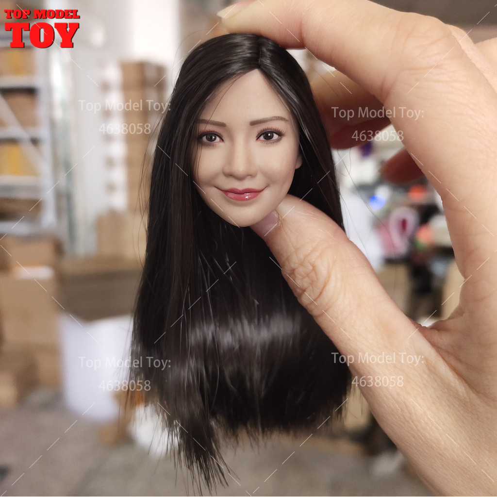 VERYCOOL FX10 1/6 Angelababy Head Sculpt Black Long Hair Head Carving Middle Bust Model Fit 12'' Fem