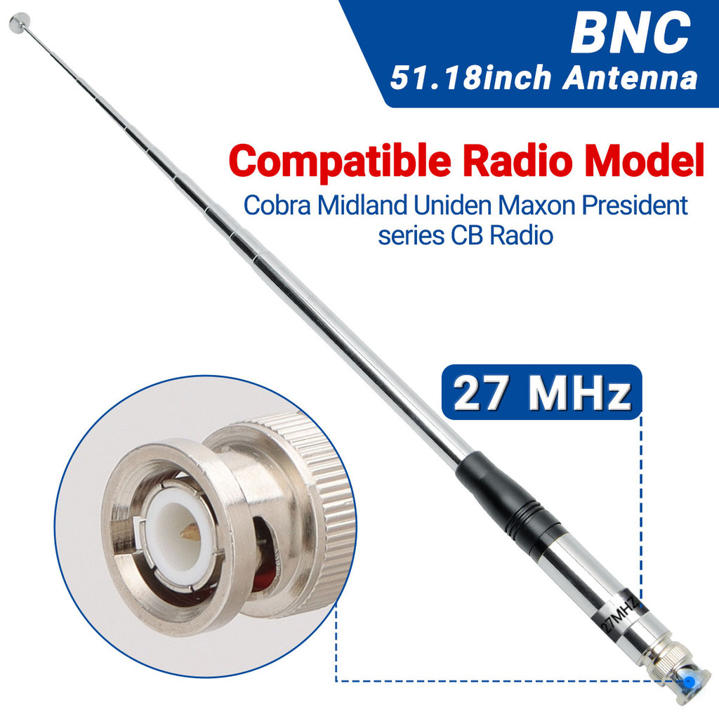 CB Radio Antenna 27Mhz BNC for Baofeng Quansheng UV-K5(8) Iradio Anytone Midland Uniden Cobra Handhe