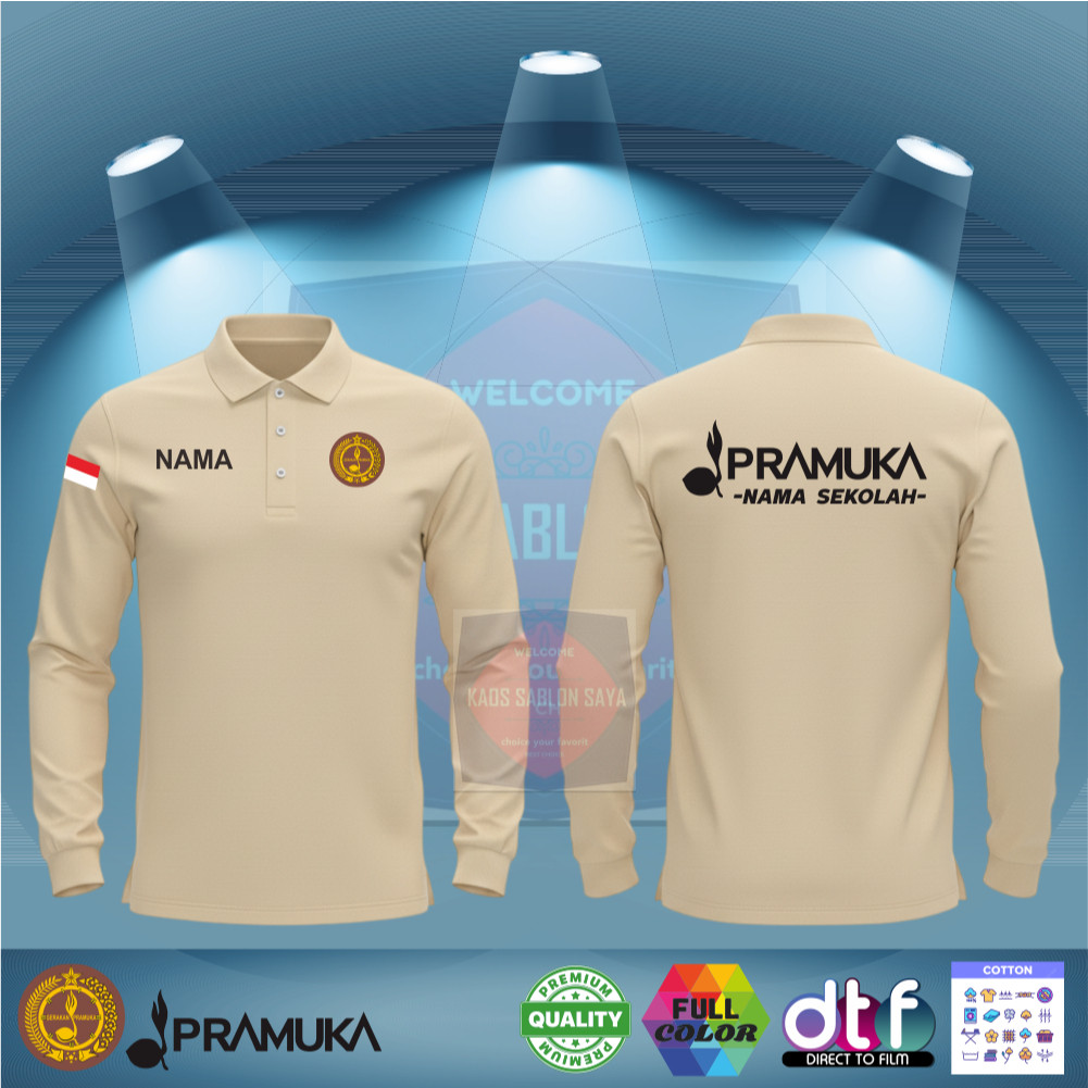 KAOS KERAH POLO PRAMUKA LENGAN PANJANG DAN LENGAN PENDEK - KAOS KERAH PRAMUKA - POLOSHIRT PRAMUKA-BU
