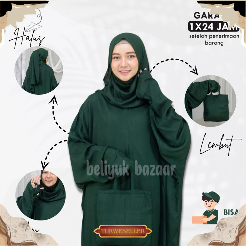 Mukena mukenah Hadramaut Terusan Lajuran Bali  Polosan Warna Mukenah Dewasa Wanita Cantik Pasmina Pa