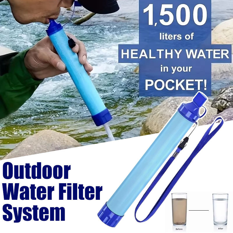 Portable Water Filter Filter Air Minum Portable Outdoor Filter Air Minum Darurat Berkemah  Sedotan P