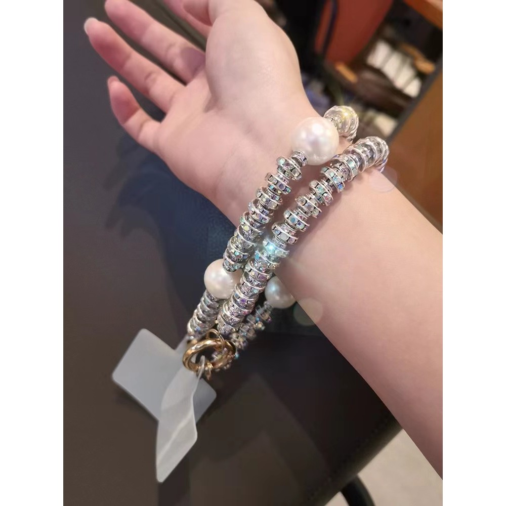 Sparkling con amantes teléfono móvil pulsera Xyun cuerda anti-perda muñeca cordón colgante cuentas c