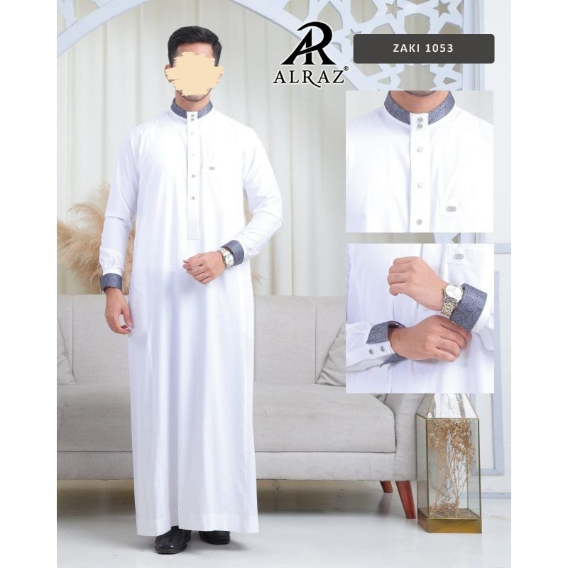(Mubasyir) Jubah Gamis Pria Alraz Lengan Pendek Model  - Katun Premium