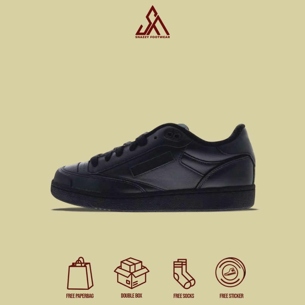 Sepatu RBK BEAMS x  Club C Bulc Vintage Triple Black Original Unisex BNIB