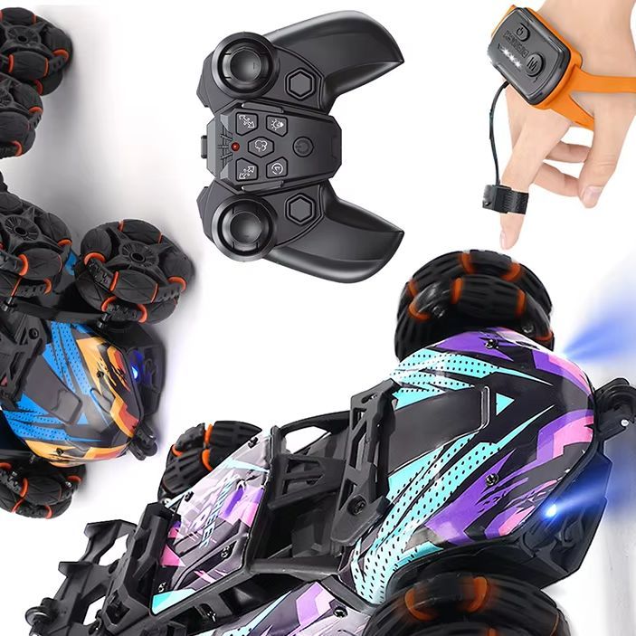 9IMOD RC Car 6 Wheel Drive Stunt Spray Car Swing Arm Spray Hand Controlled Drift Deformation Stunt C