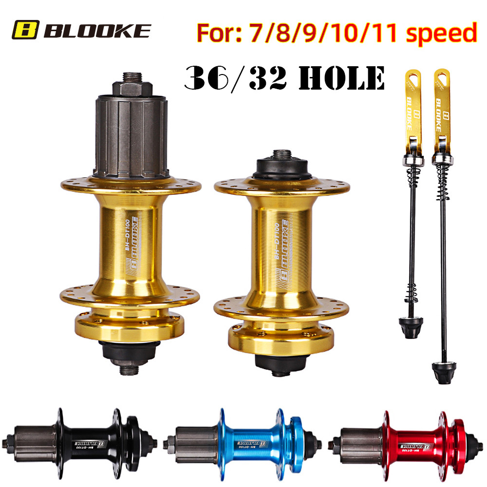 BLOOKE-Bicycle Ball Hub Disc Brake Front and Rear MTB Bike Bushing Quick Release Sleeve Cube, 32, 36