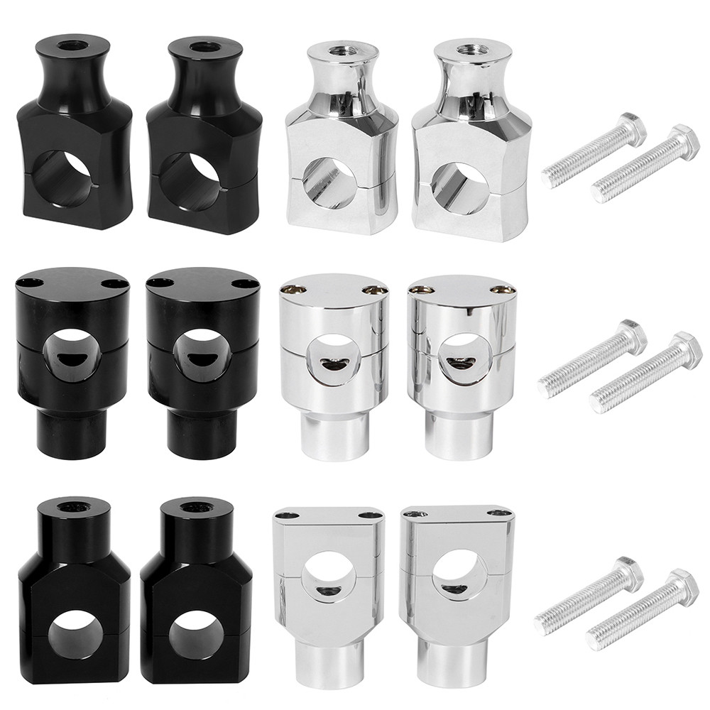 2X Motorcycle 7/8" 1" Handlebar Riser Clamp Aluminum For Harley Custom Springer Bobber Chopper 22mm 