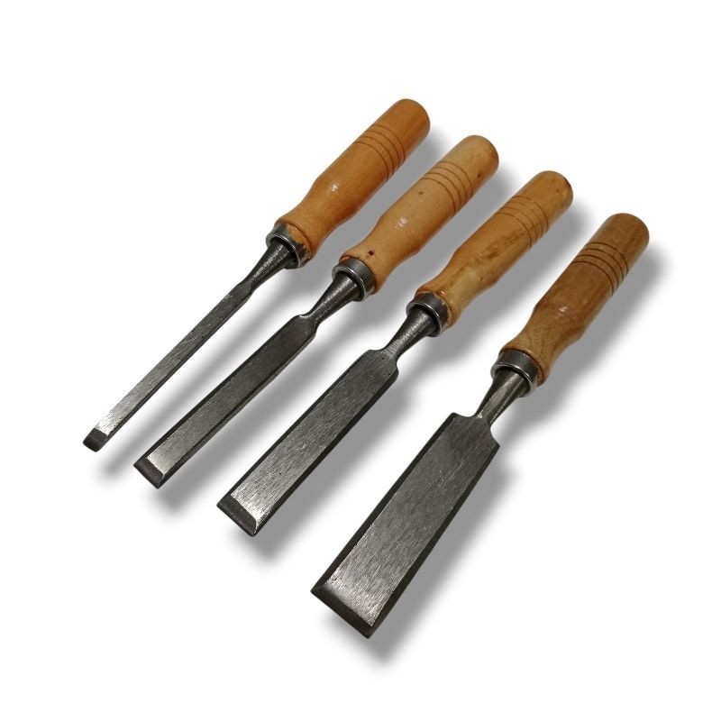 Pahat Kayu Set 4pcs Super Tajam Gagang Kayu