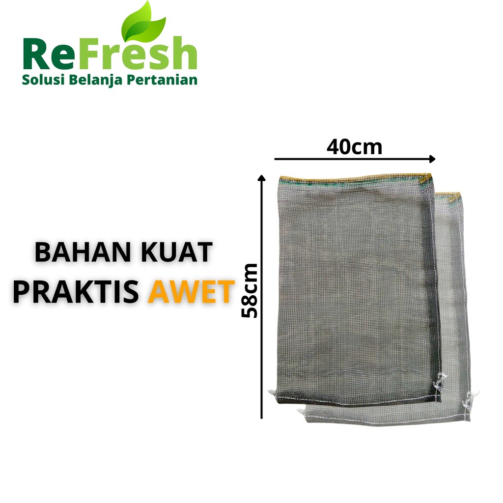 Karung Jaring Bawang Salak Kelengkeng Kondisi Baru 40x58 cm Isi 10 pcs