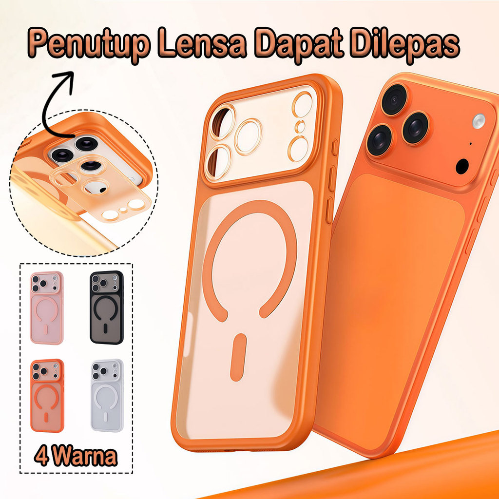 [ Softcase Tembus Cahaya Lensa yang Dapat Dilepas] Premium Cosmic Orange Anti-fouling Lens Protectio