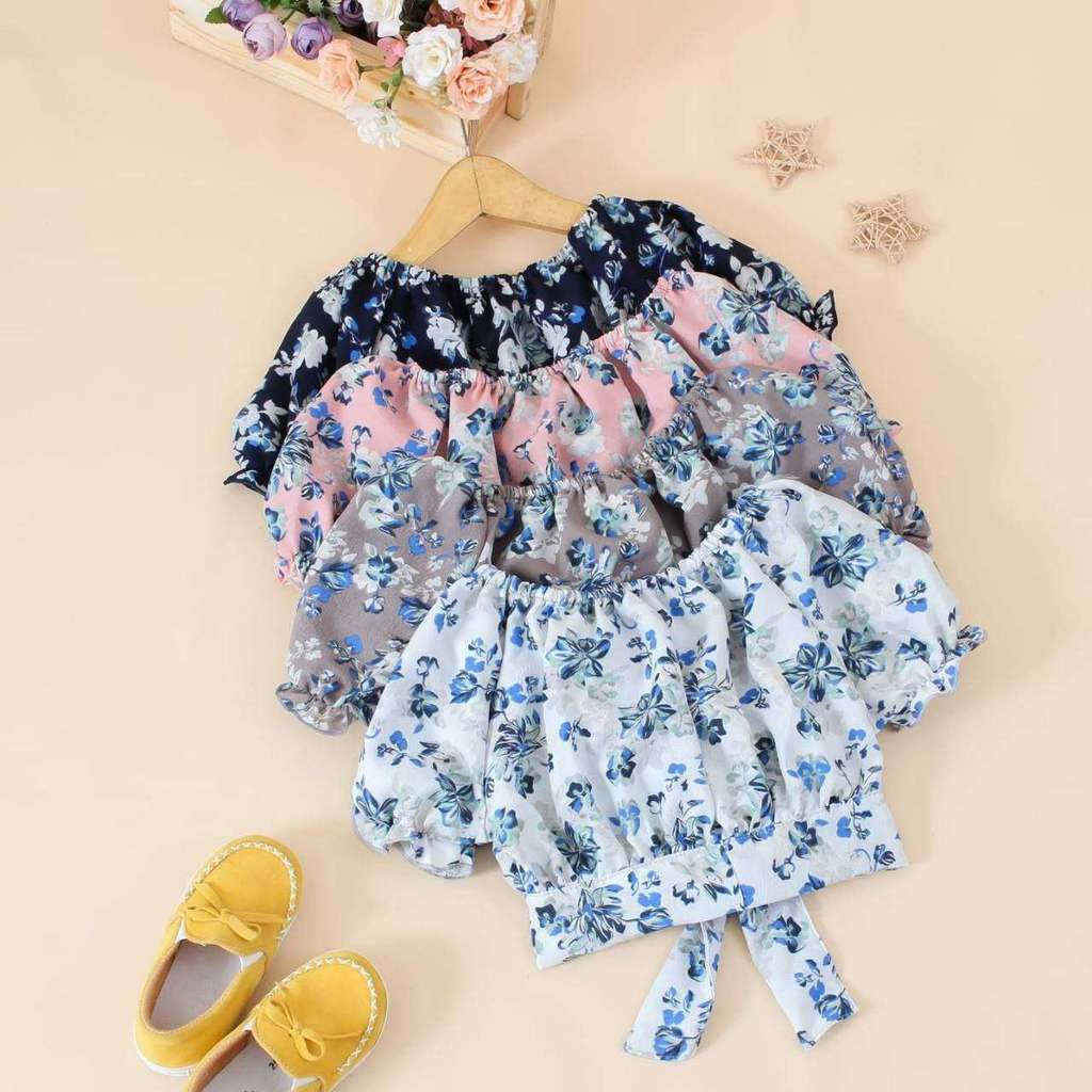 Kaos/Pakaian Anak Crop Top Flower Collection