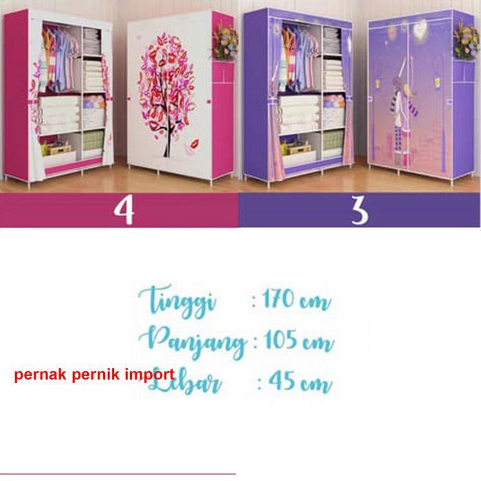 Lemari Baju / Lemari Pakaian Karakter - Ungu