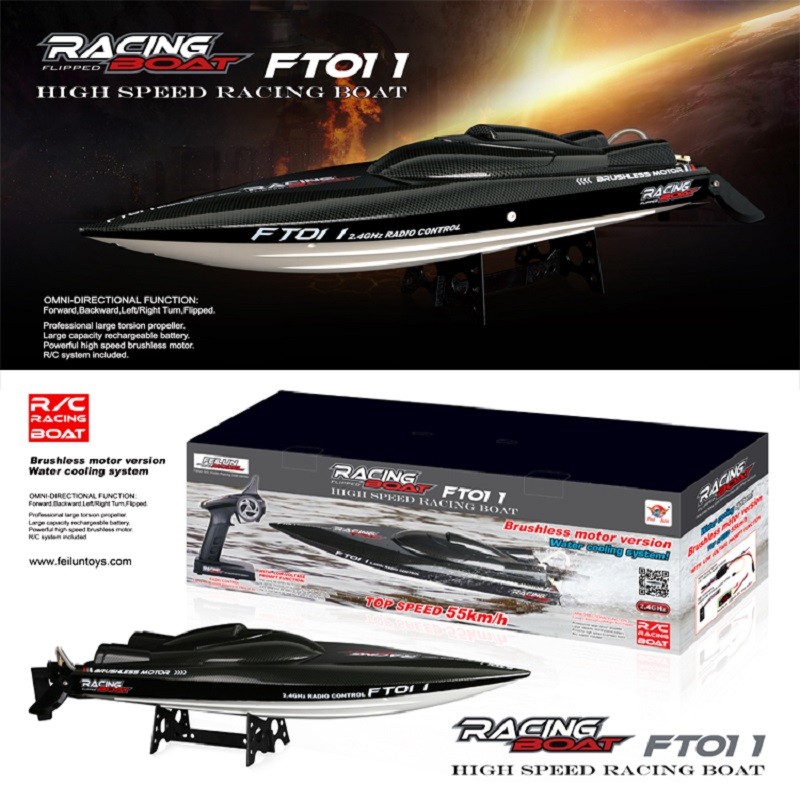 50km/h 65CM Feilun FT011 Brushless Motor Big RC Boat  Water Cooling High Speed Racing RTR 2.4GHz ild