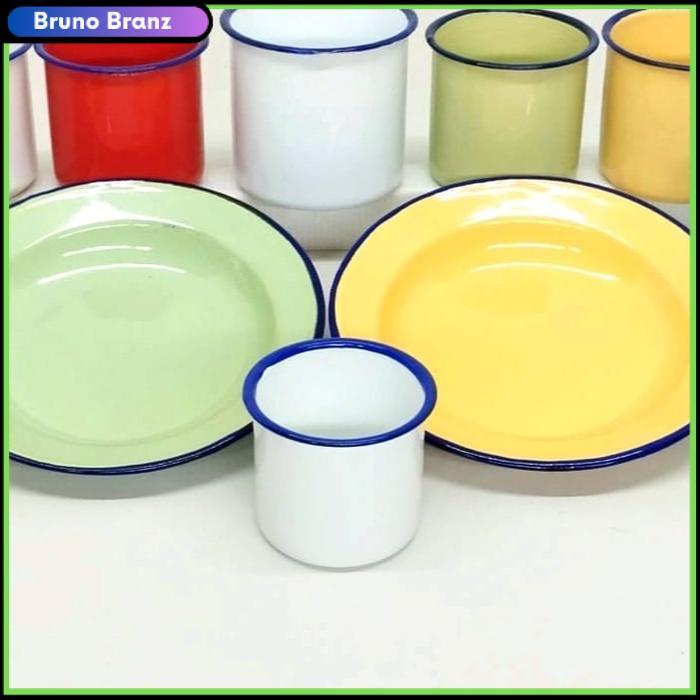 termurah Piring Seng Enamel 14cm 16cm 20cm 22cm / Piring Enamel / Piring Jadul Bunga Makan Blirik Ja