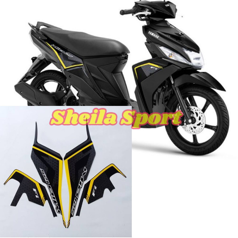 Striping sticker lis body yamaha mio m3 2020 2021 full hitam kuning kualitas original