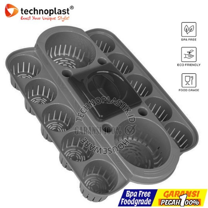 TECHNOPLAST Monochrome Water Snack Serving Set Tempat Rak Aqua Toples