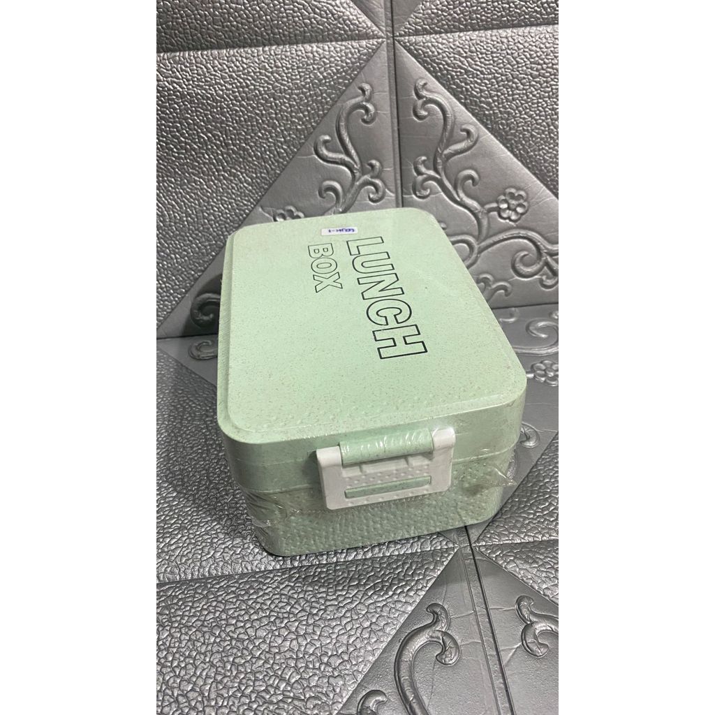 Kotak Bekal PP Jerami Gandum / Lunch Box 2 Susun 1000 ML BPA Free-Reject