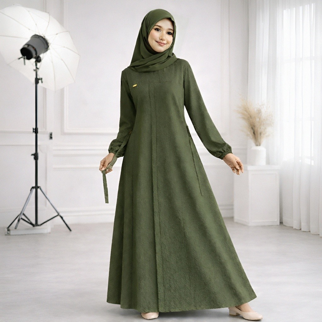 Gamis Crinkle Lebaran 2026 Elegan Modis