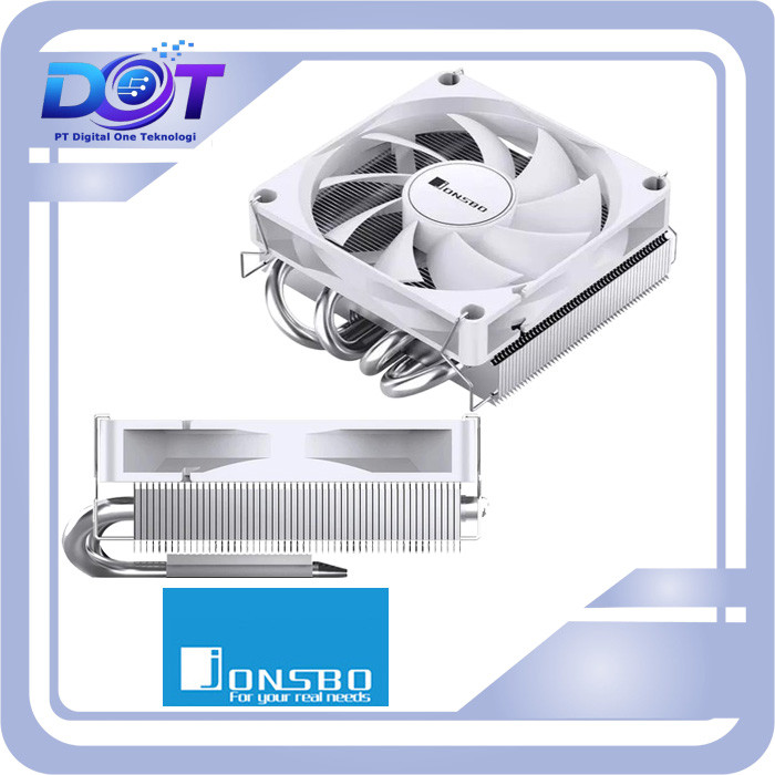 Cpu Cooler JONSBO HP-400S WHITE Ultra Low Profile Heatsink Fan Processor 4 Heatpipes