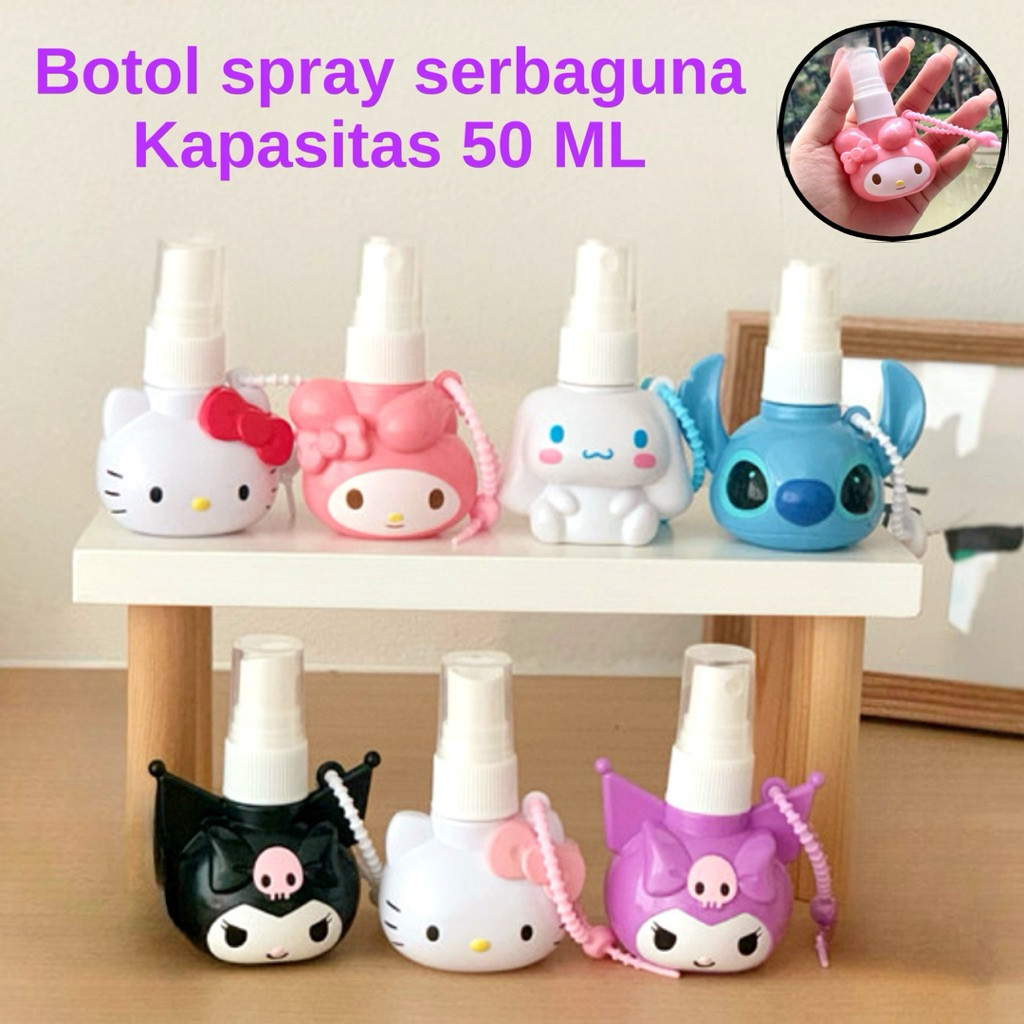 Botol Spray Gantung Kapasitas 50ml Mini Spray Bottle Karakter Lucu