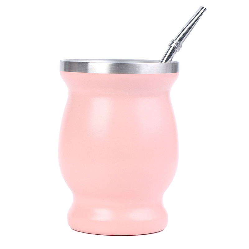 Yerba Mate Cup 304 Stainless Steel 8oz Argentine Yerba Mate Gourd With Bombillas