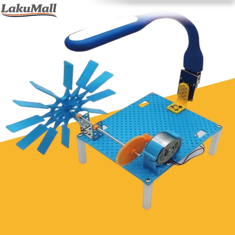 Kit DIY Turbin Air Mini Pembangkit Listrik Tenaga Air Mainan Edukasi Sains Percobaan Fisika Anak Set