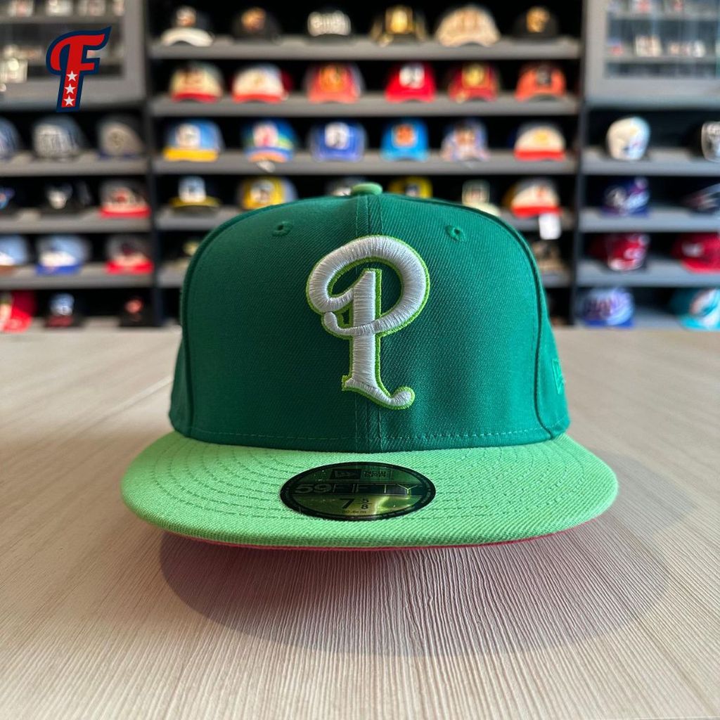 Topi New Era x Politics Texas Watermelon Green 59FIFTY Baseball Fitted Hat Original