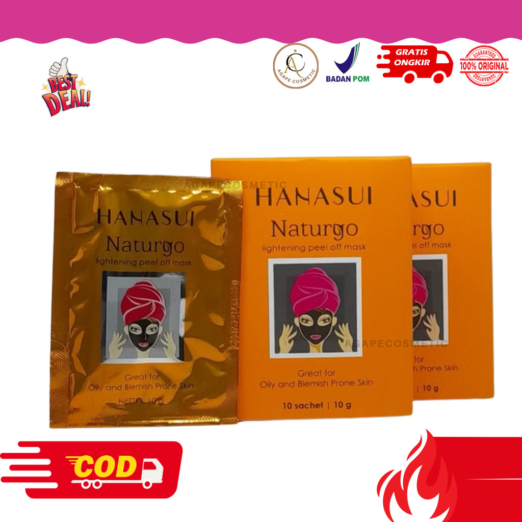 (Harga per pak/pack/box) Hanasui Naturgo Box Oren | Orange Peel Off Mask Masker Muka Hitam (BEST SEL