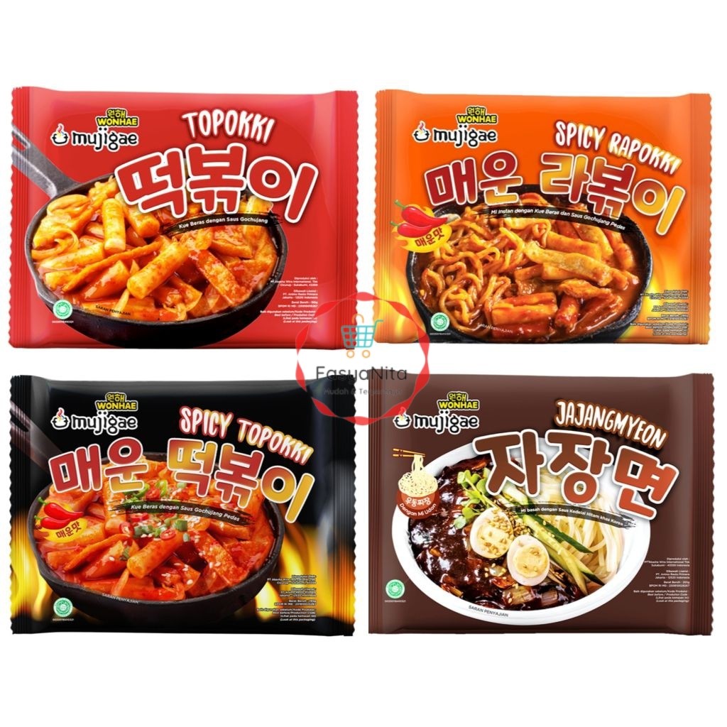 Mujigae Jajangmyeon / Topokki / Rapokki spicy instan viral ala korea - Fasyanita Online Fresh Mart D