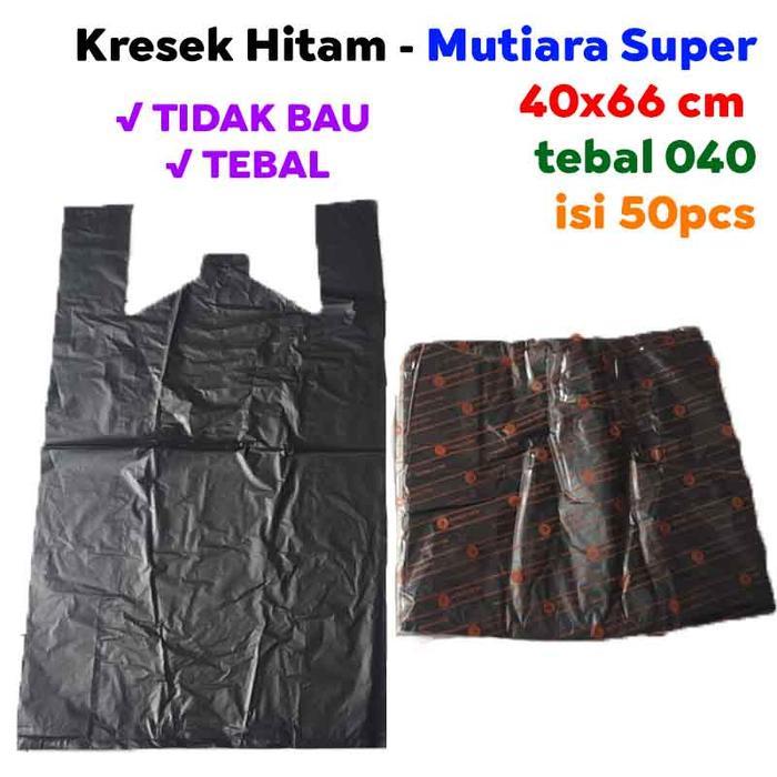 Kresek Hitam 40x66 isi 50pcs - Kantong Plastik Hitam 40 x 66 cm TEBAL - 40x66