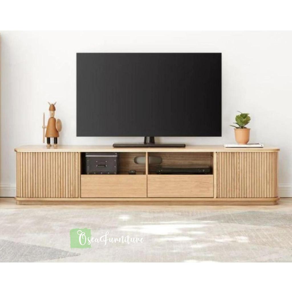 meja tv minimalis modern rak tv jati