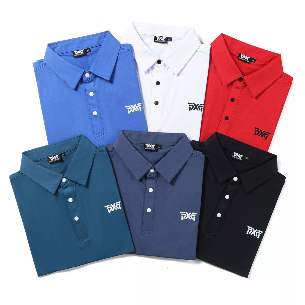 Baju Golf Pria Atasan Polo Shirt Polyester Basic Cuff logo