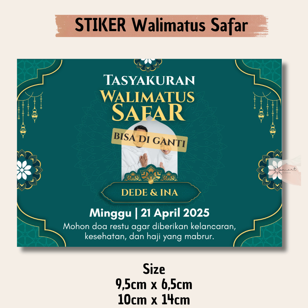 Stiker Ucapan Tasyakuran Walimatussafar Haji/Umroh untuk Nasi Box/Snack box/Souvenir Bisa Request