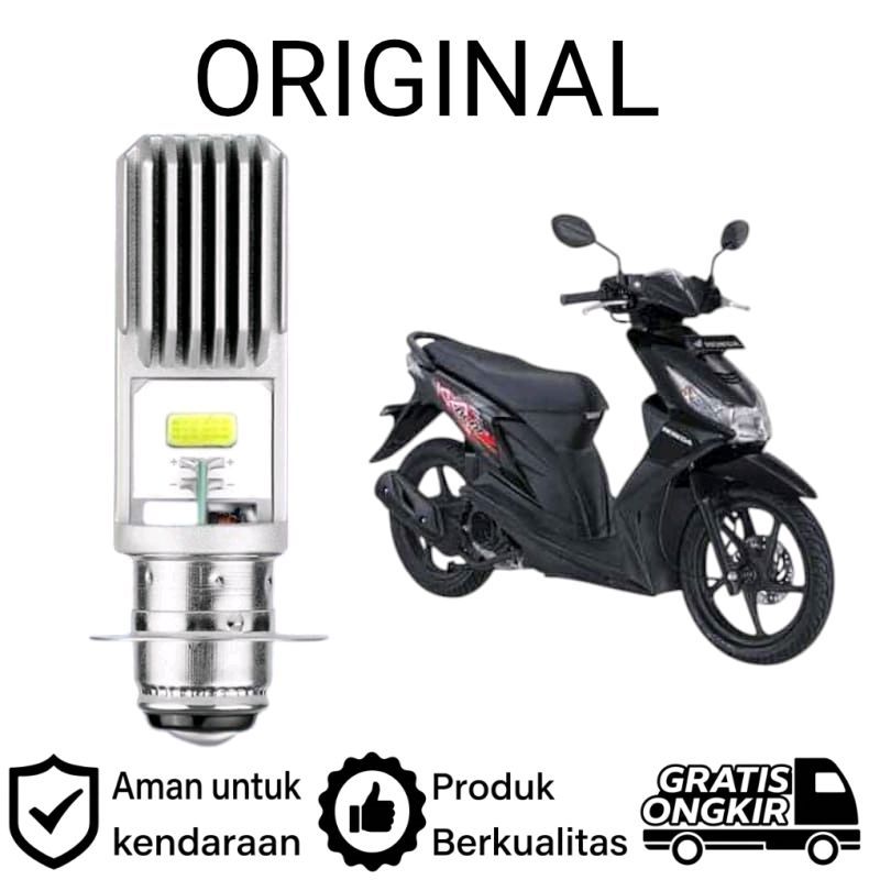 AM 1pcs Lampu depan LED H6 COB motor Honda Beat karbu