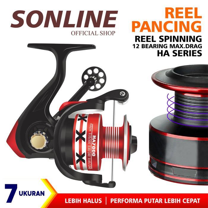 SONLINE Reel Pancing Metal Aluminium Reel HA 1000-7000 Alat Ikan Katrol Laut Roda Umpan - HA-4000